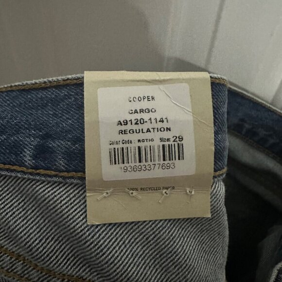 AGOLDE Cooper Cargo Jean in Regulation High Rise Straight Leg Blue Size 29 NEW - Picture 8 of 10